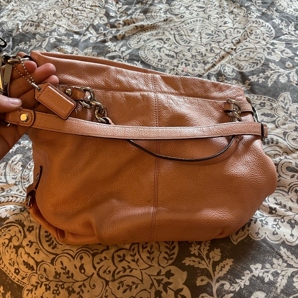 Coral coach bag